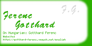 ferenc gotthard business card